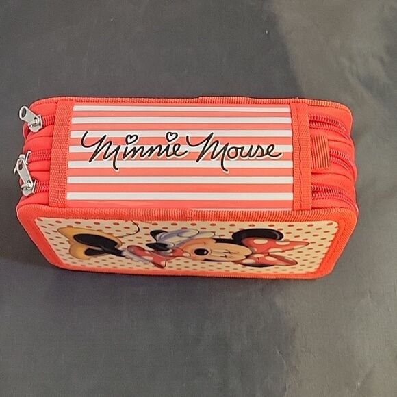 BRAND NEW MINNIE MOUSE WALT DISNEY 3 SECTION PENCIL CASE ORGANIZER - Picture 3 of 11